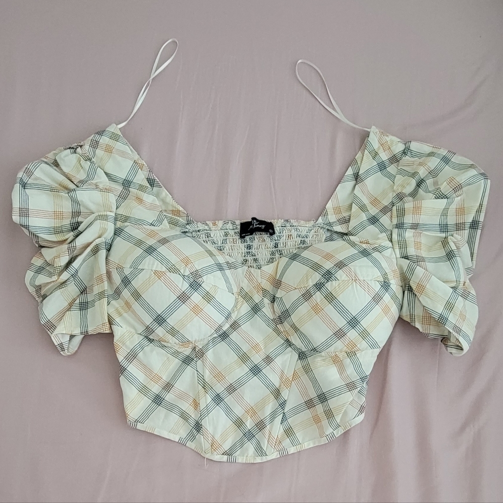Plaid bustier top